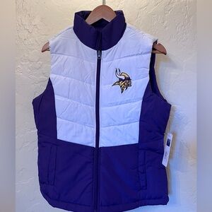 Minnesota Vikings NFL women’s vest, sz Large NWT